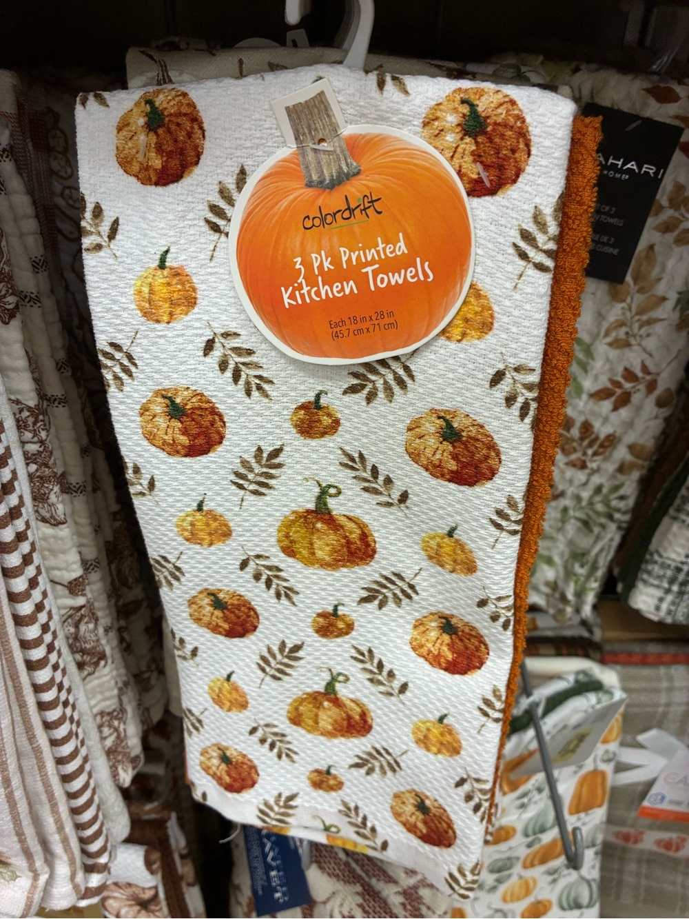 Pumpkin Print Kitchen Towel - Orange